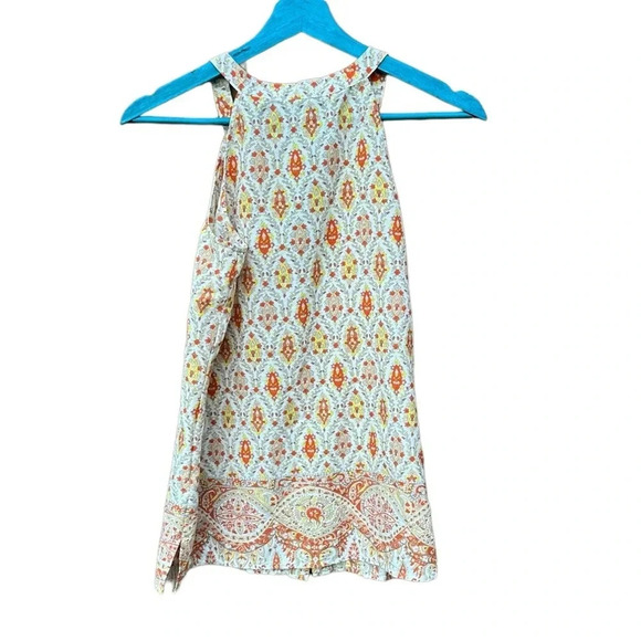 Sanctuary women's yellow and orange paisley size XXS sleeveless blouse - Picture 2 of 3
